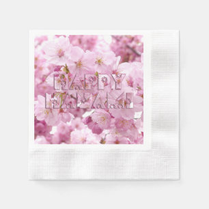 Pink Cherry Blossom Japanese Festival Happy Hanami Napkin