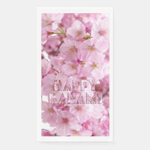 Pink Cherry Blossom Japanese Festival Happy Hanami Napkin