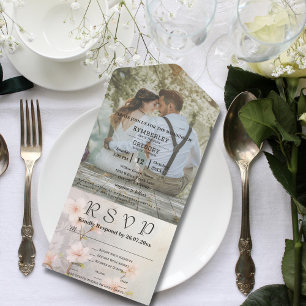 Pink Cherry Blossom Large Photo Picture Website All In One Invitation