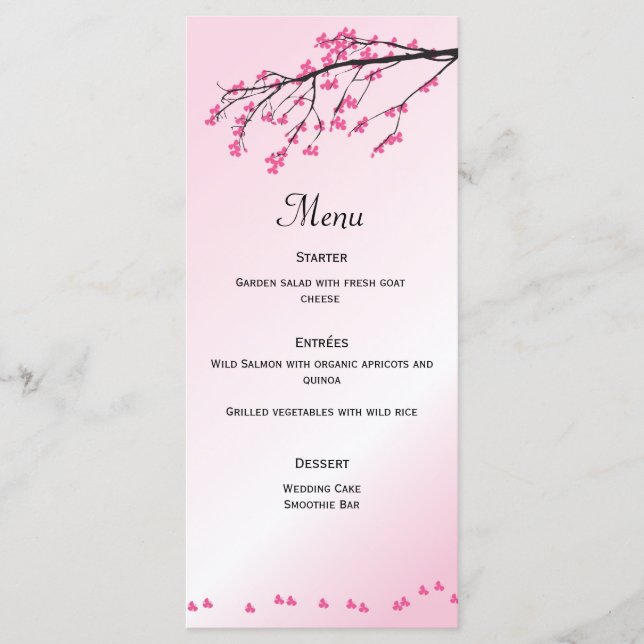 Pink Cherry Blossom | Menu Card (Front)