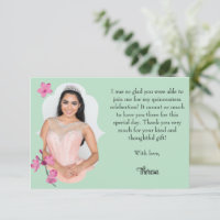 Pink Cherry Blossom, Mint Green Photo
