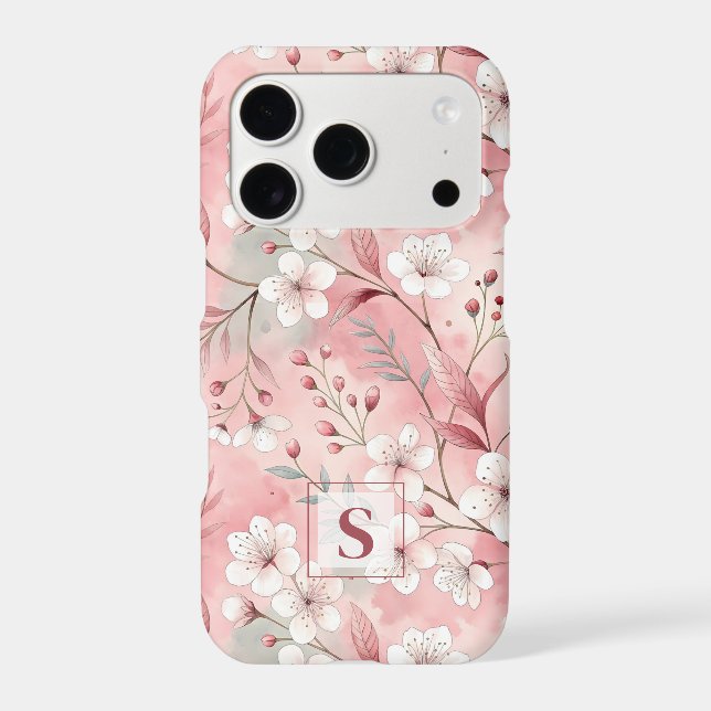 Pink cherry blossom monogram (Back)