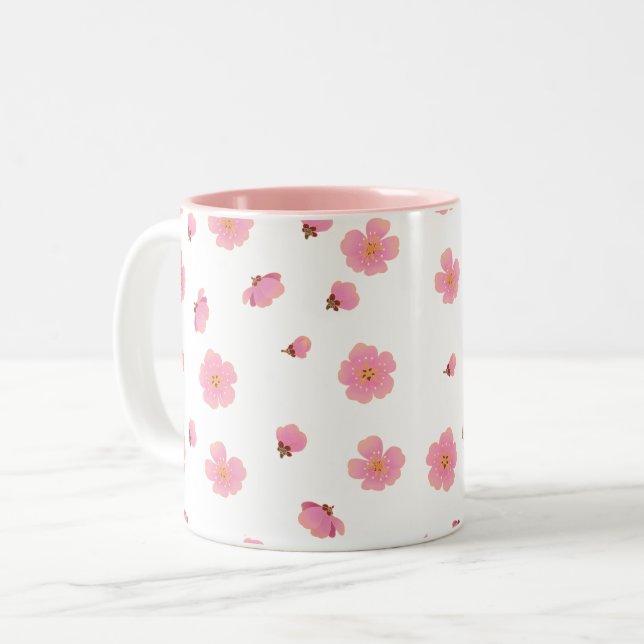 Pink Cherry Blossom Mug (Front Left)