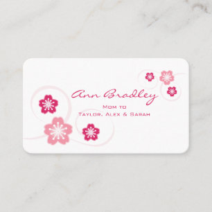 Pink Cherry Blossom Mum Calling Card