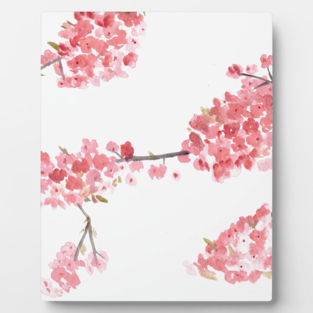 Pink cherry blossom painting plaque (Front)