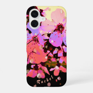 Pink Cherry Blossom Petal Spring & a name iPhone 16 Case