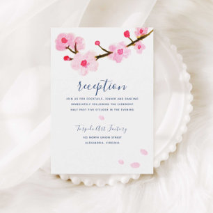 Pink Cherry Blossom Reception Invitation