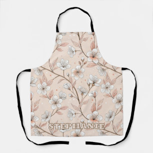 Pink Cherry Blossom Sakura Pattern on Pink (2) Apron