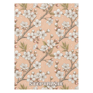 Pink Cherry Blossom Sakura Pattern on Pink (3) Tablecloth