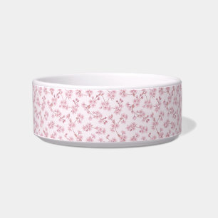 Pink Cherry Blossom Seamless Floral Pattern Bowl