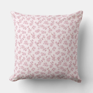 Pink Cherry Blossom Seamless Floral Pattern Cushion