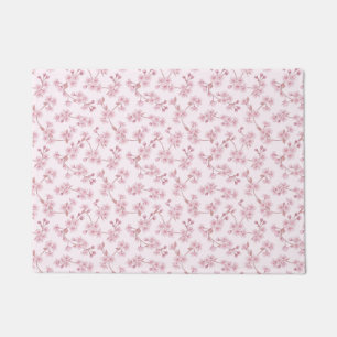Pink Cherry Blossom Seamless Floral Pattern Doormat