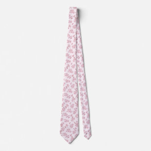 Pink Cherry Blossom Seamless Floral Pattern Tie
