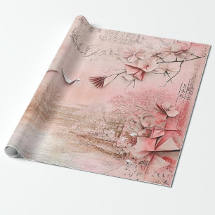 Pink Cherry Blossom Serenity Landscape (9) Wrapping Paper