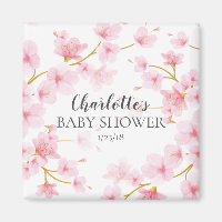 Pink Cherry Blossom Shower Favour Magnet