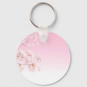 Pink Cherry Blossom Spring Serenity Key Ring