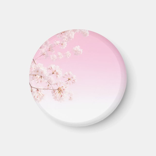Pink Cherry Blossom Spring Serenity Magnet (Front)