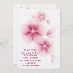 Pink Cherry Blossom Wedding Invitation
