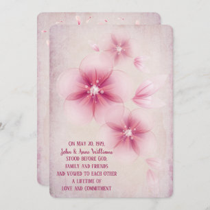 Pink Cherry Blossom Wedding Invitation