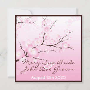 Pink Cherry Blossom Wedding Invitations