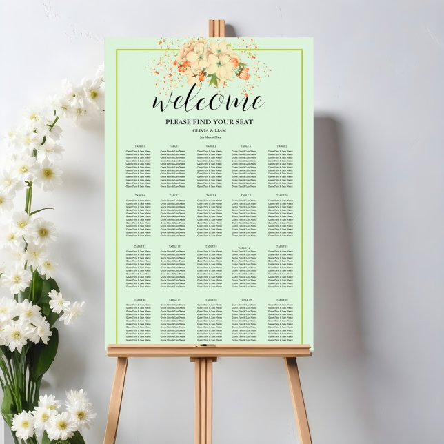Pink Cherry Blossom, Wedding Seating Chart  (Creator Uploaded)