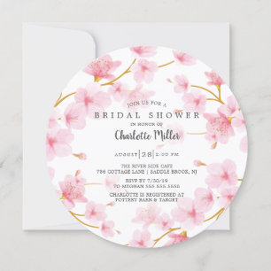 Pink Cherry Blossoms  Bridal Shower Invitation