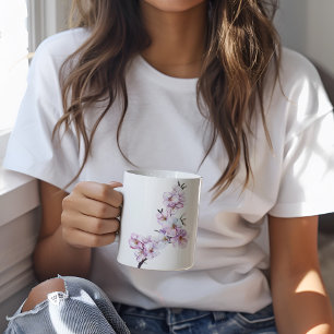 Pink Cherry Blossoms Ceramic Coffee Mug