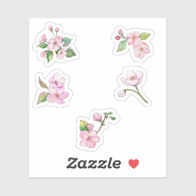 Pink Cherry Blossoms Custom-Cut Vinyl Sticker (Sheet)