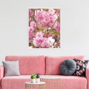 Pink Cherry Blossoms Floral Canvas Print