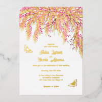 Pink Cherry Blossoms Floral Shower Wedding