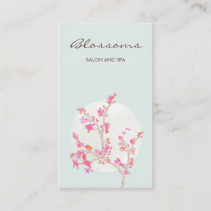 Pink Cherry Blossoms Floral Spa and Salon Business Card