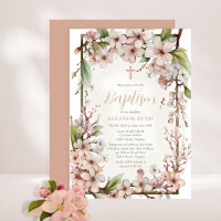 Pink Cherry Blossoms Girl Spring Floral Baptism