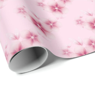 pink cherry blossoms on pink wrapping paper