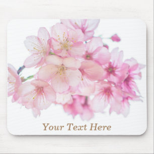 Pink Cherry Blossoms Personalised Mouse Pad