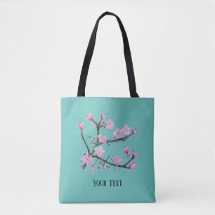 Pink Cherry Blossoms Personalised Tote Bag