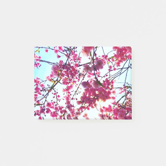 Pink Cherry blossoms Post-it Notes (Front)