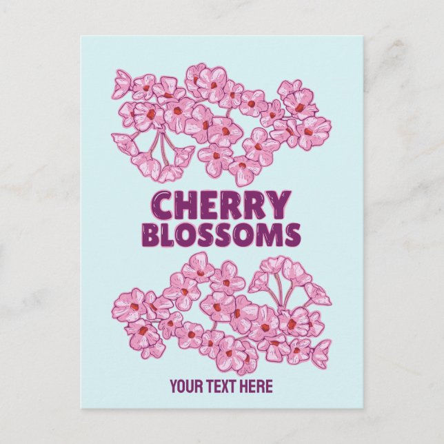 Pink cherry blossoms postcard (Front)