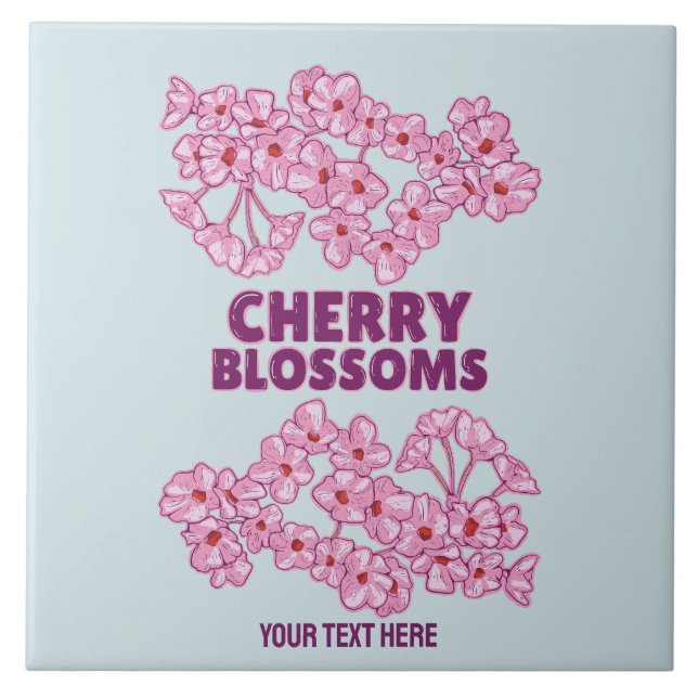 Pink cherry blossoms tile (Front)