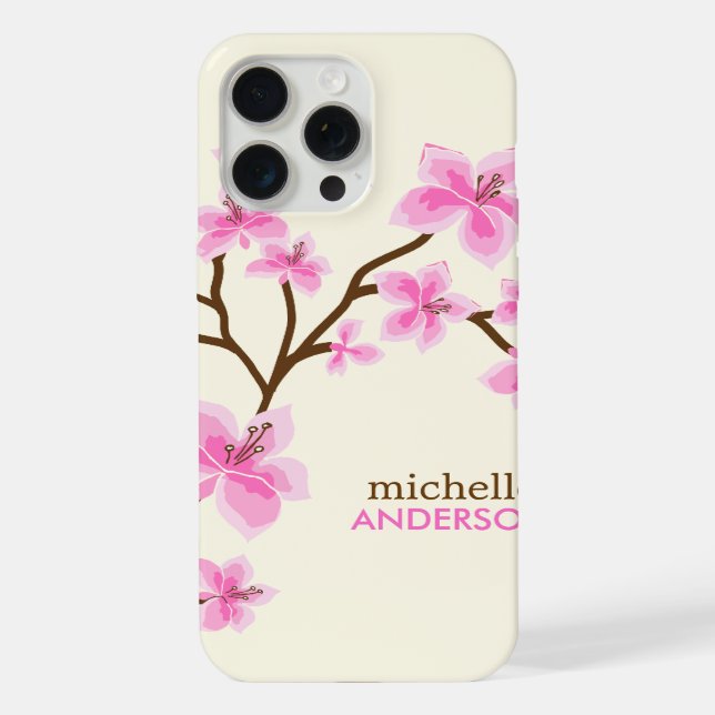 Pink Cherry Blossoms Tree iPhone Case (Back)