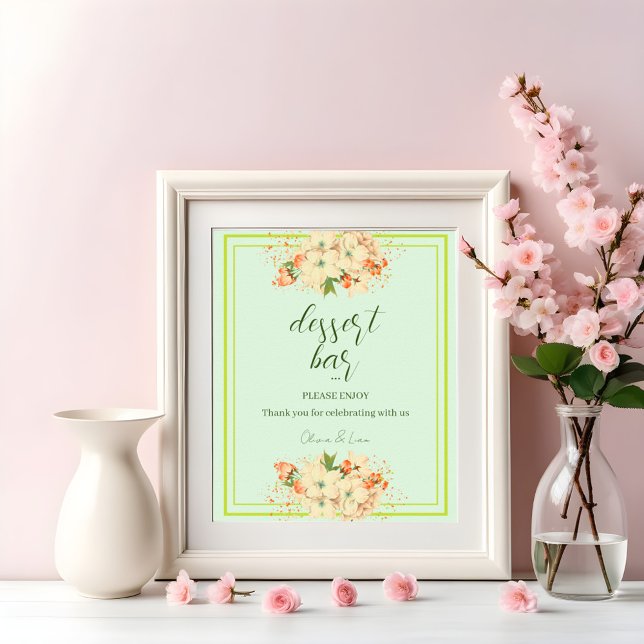 Pink Cherry Blossoms , Wedding Dessert Bar Poster (Creator Uploaded)