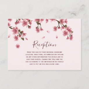 Pink Cherry Blossoms Wedding Enclosure Card
