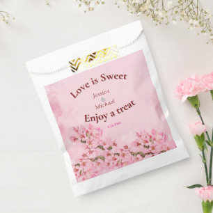 Pink Cherry Blossoms Wedding  Favour Bags