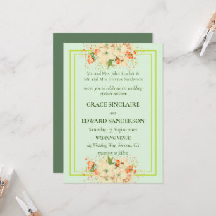 Pink Cherry Blossoms , Wedding Invitation