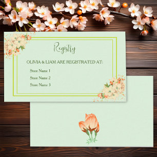 Pink Cherry Blossoms , Wedding Registry Enclosure Card