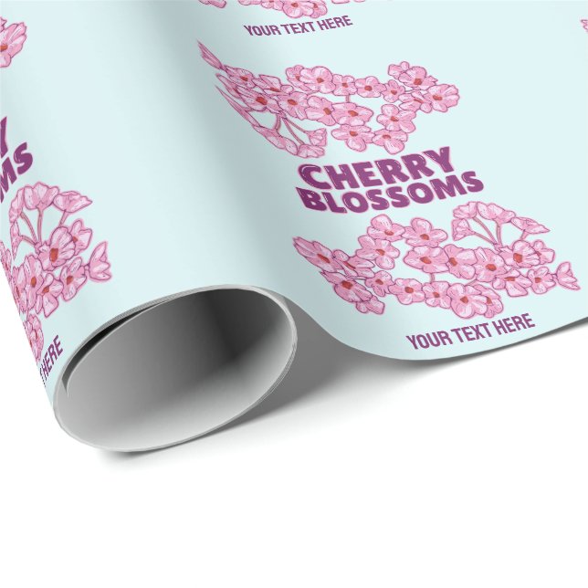 Pink cherry blossoms wrapping paper (Roll Corner)