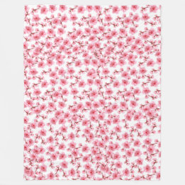pink Cherry blosson Fleece Blanket