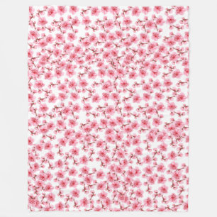 pink Cherry blosson Fleece Blanket