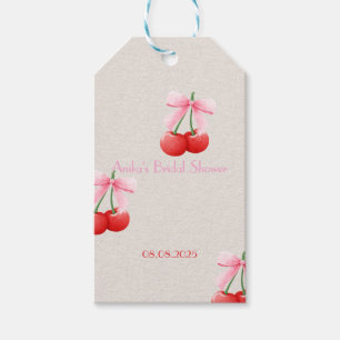 pink cherry bridal shower collection gift tags