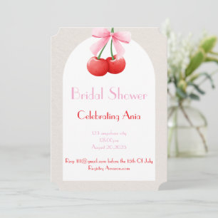 pink cherry bridal shower collection invitation
