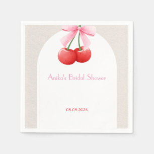 pink cherry bridal shower collection napkin
